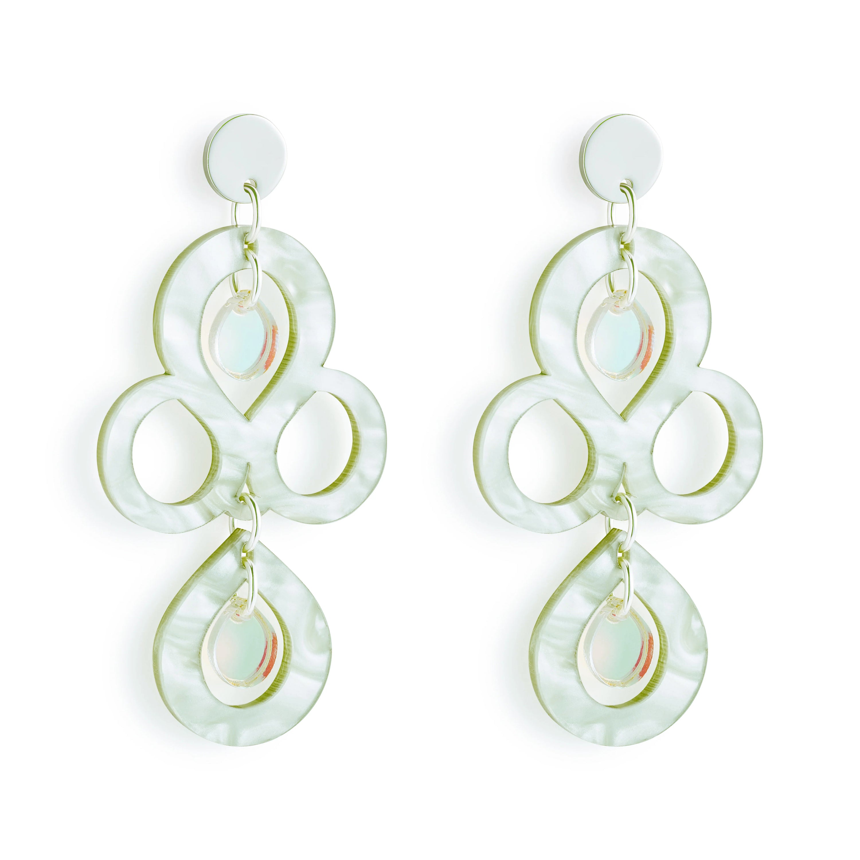 Petite Batik Earrings - Regent Green & Iridescent