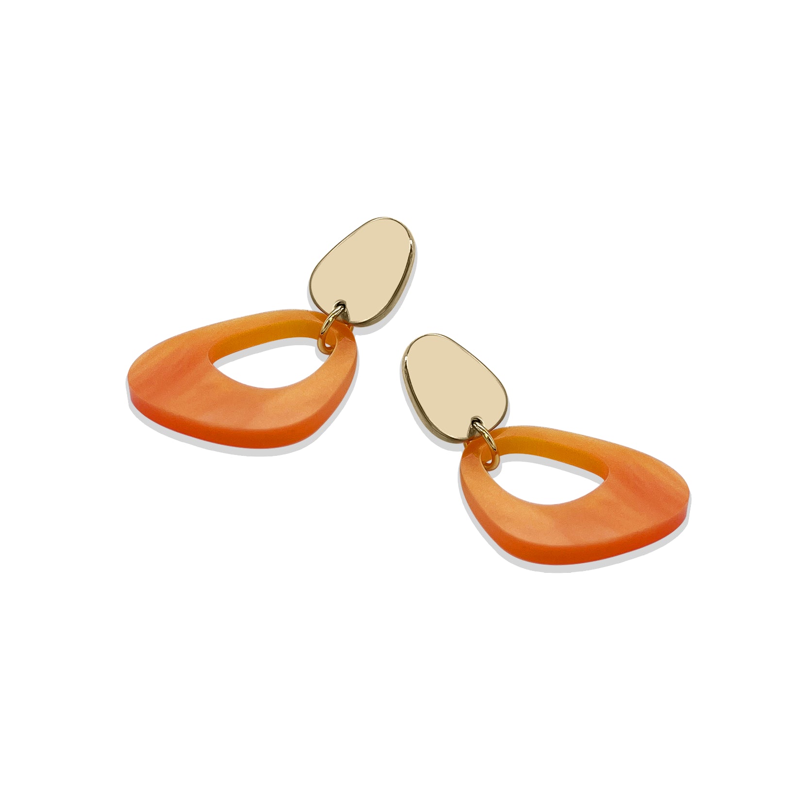 Pebble Drop Earrings - Orange Pearl