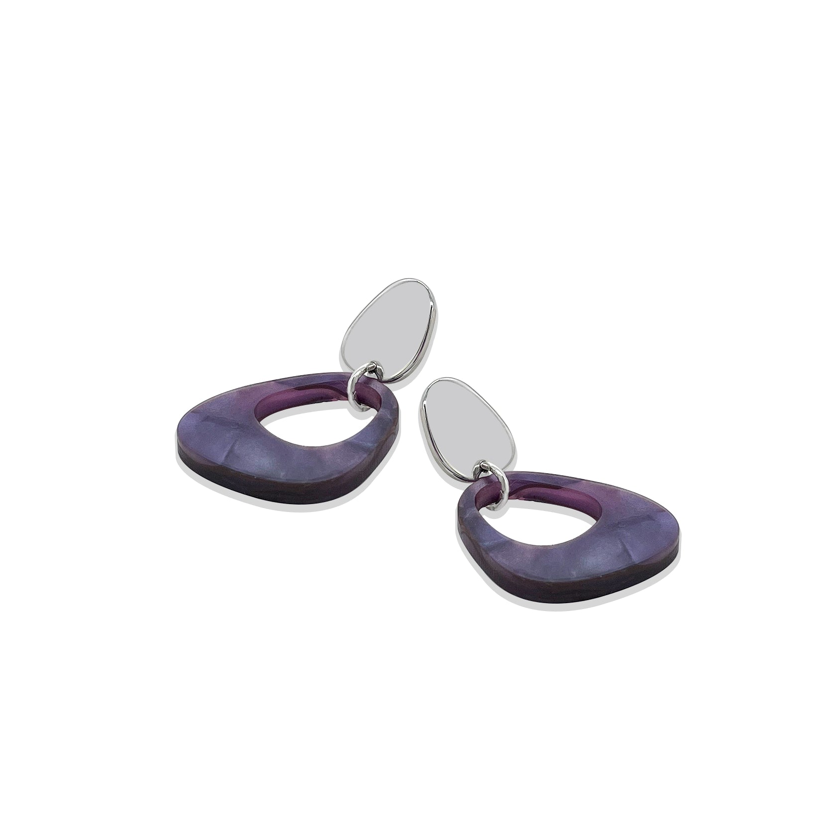 Pebble Drop Earrings - Amethyst Pearl