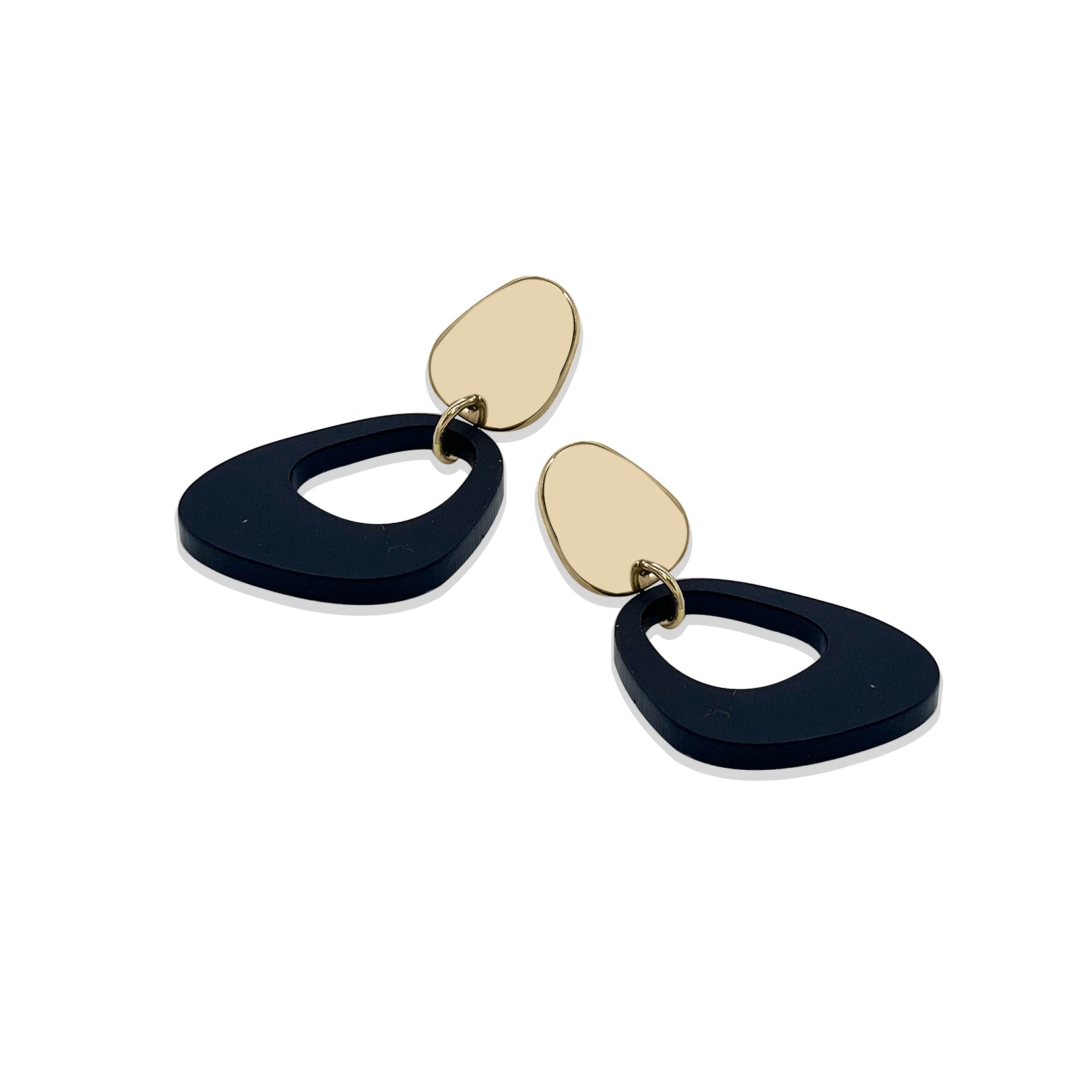Pebble Drop Earrings - Black
