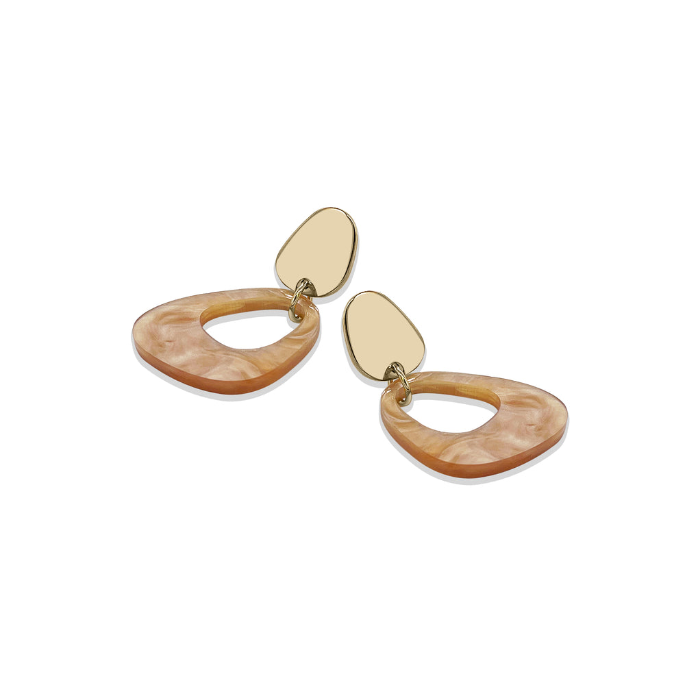 Pebble Drop Earrings - Caramel Swirl