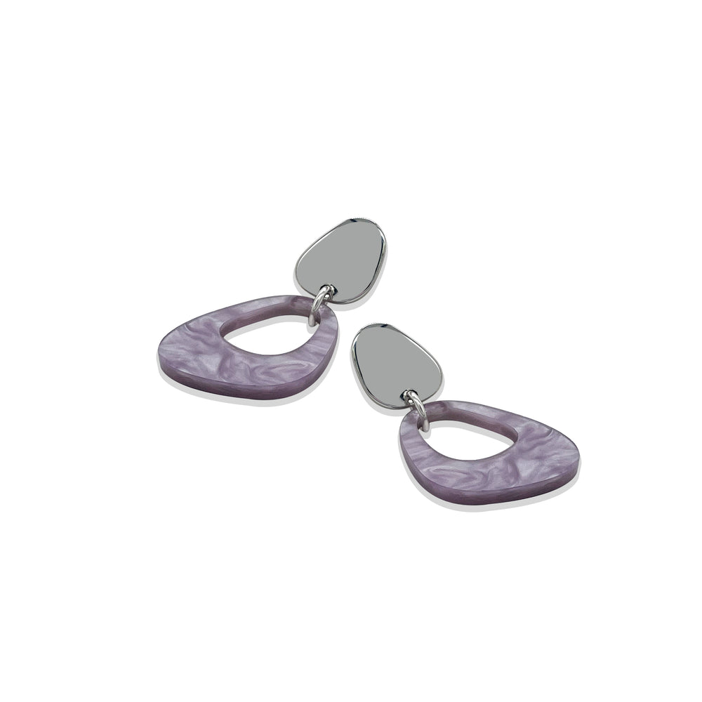 Pebble Drop Earrings - Mauve Pearl