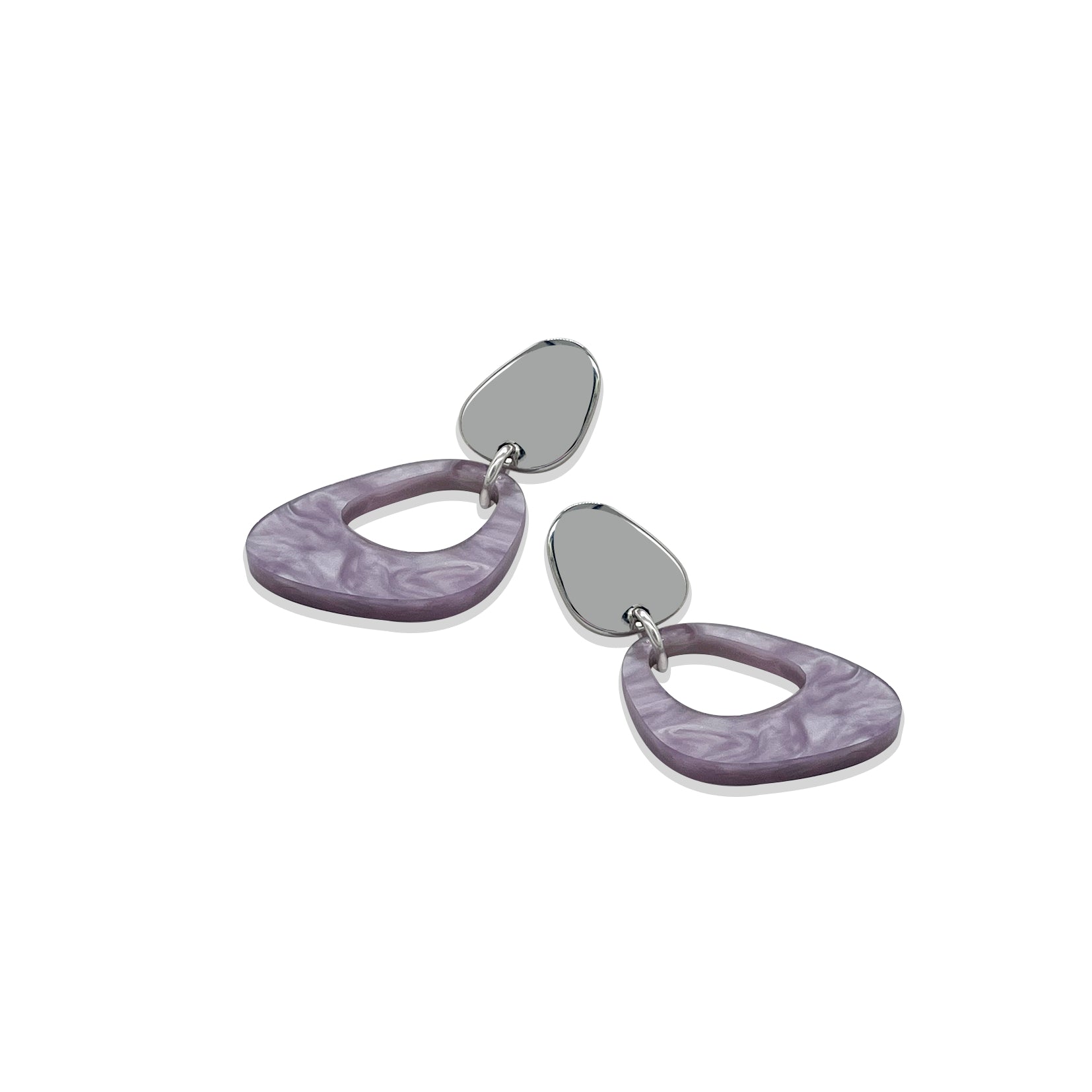 Pebble Drop Earrings - Mauve Pearl