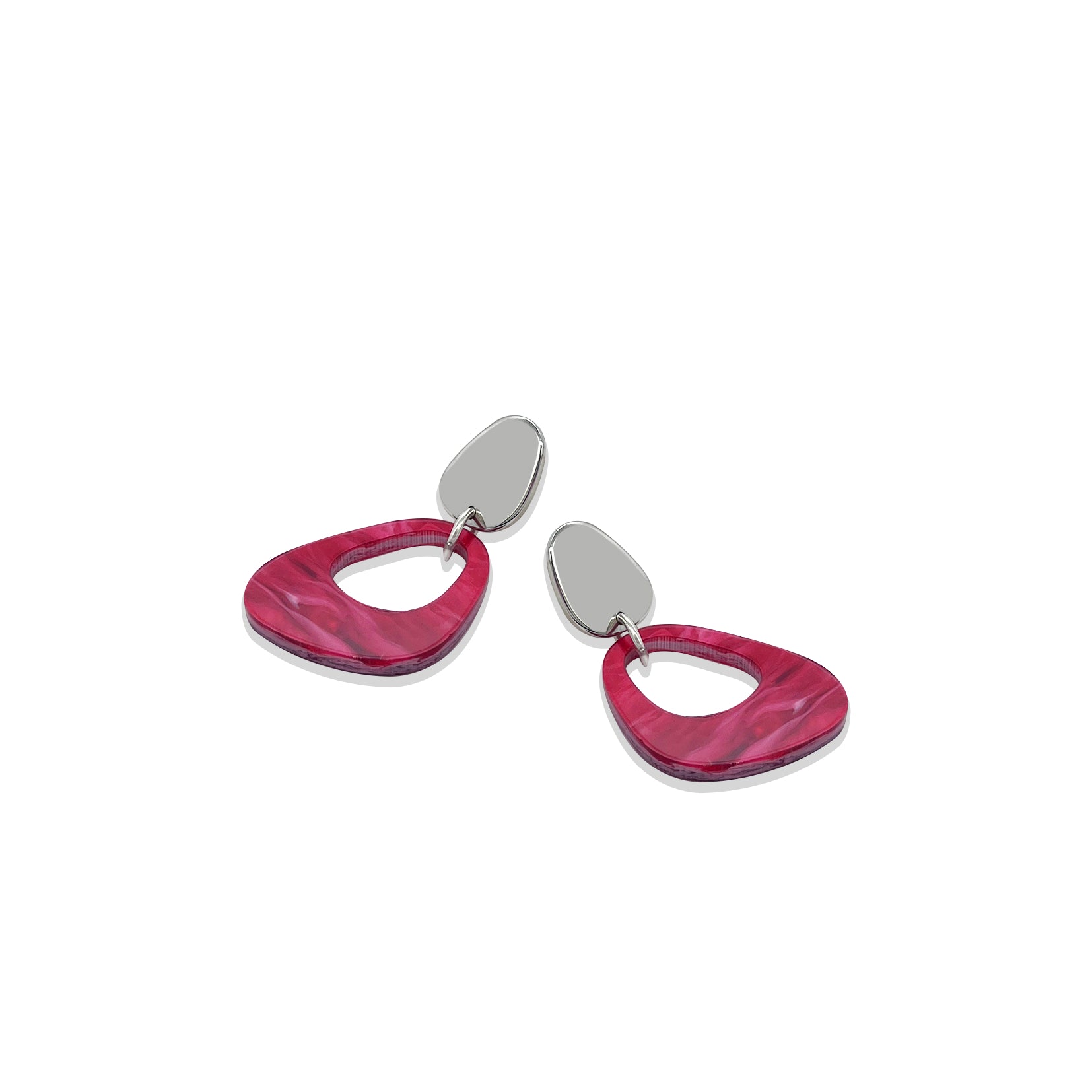 Pebble Drop Earrings - Pink Swirl