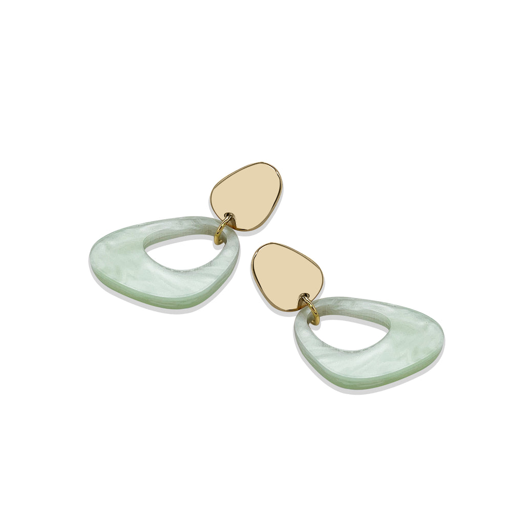 Pebble Drop Earrings - Regent Green