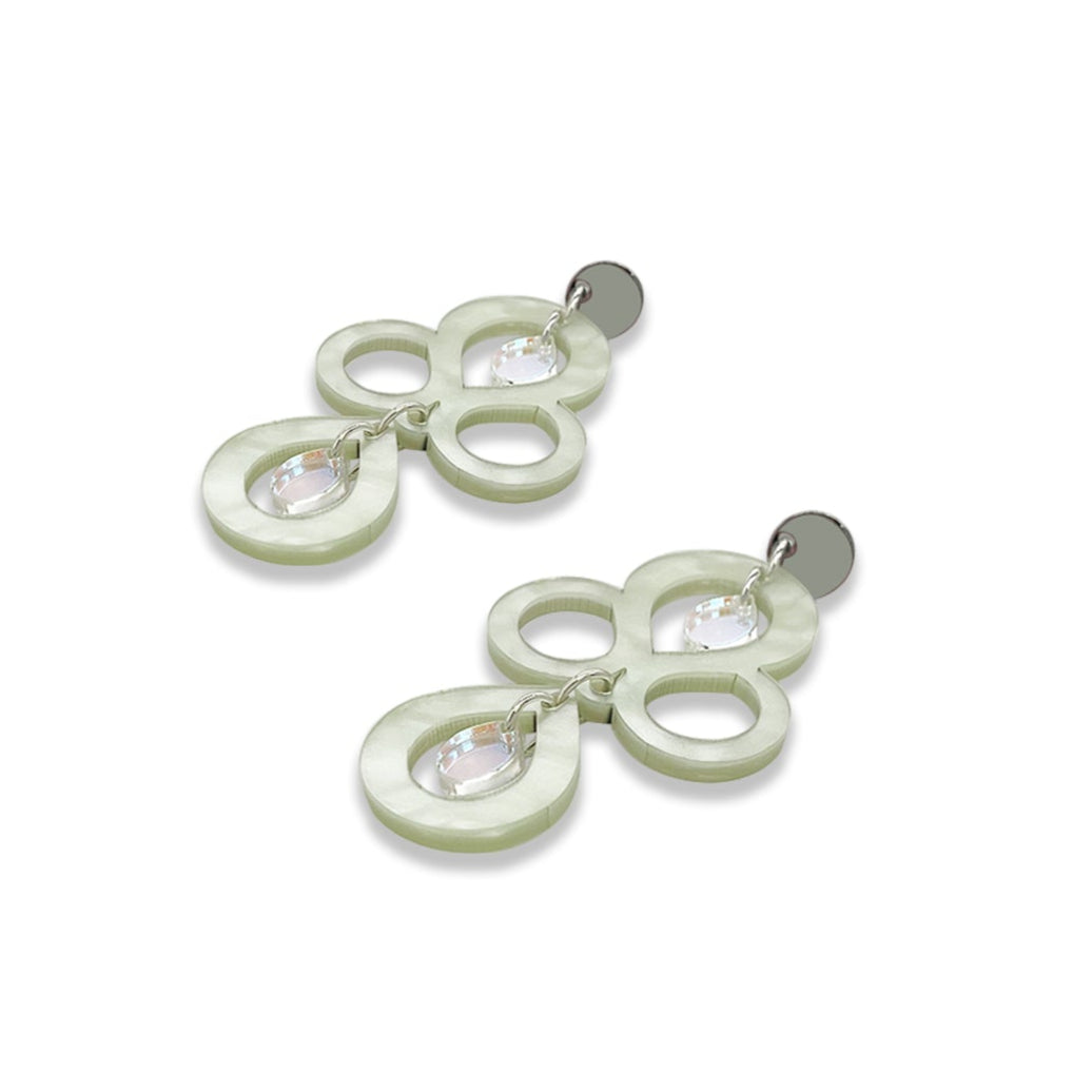 Petite Batik Earrings - Regent Green & Iridescent