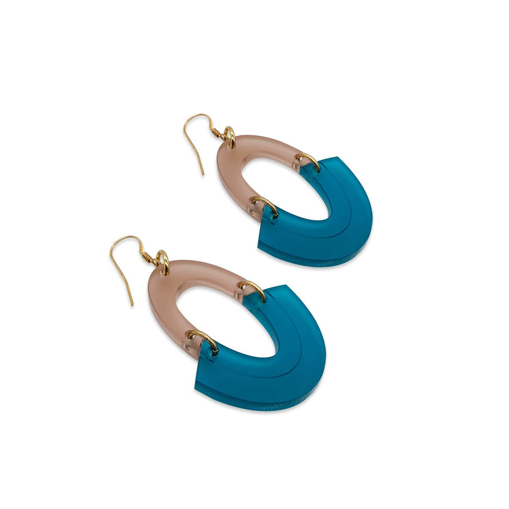 Spheres Earrings - Champagne & Azure