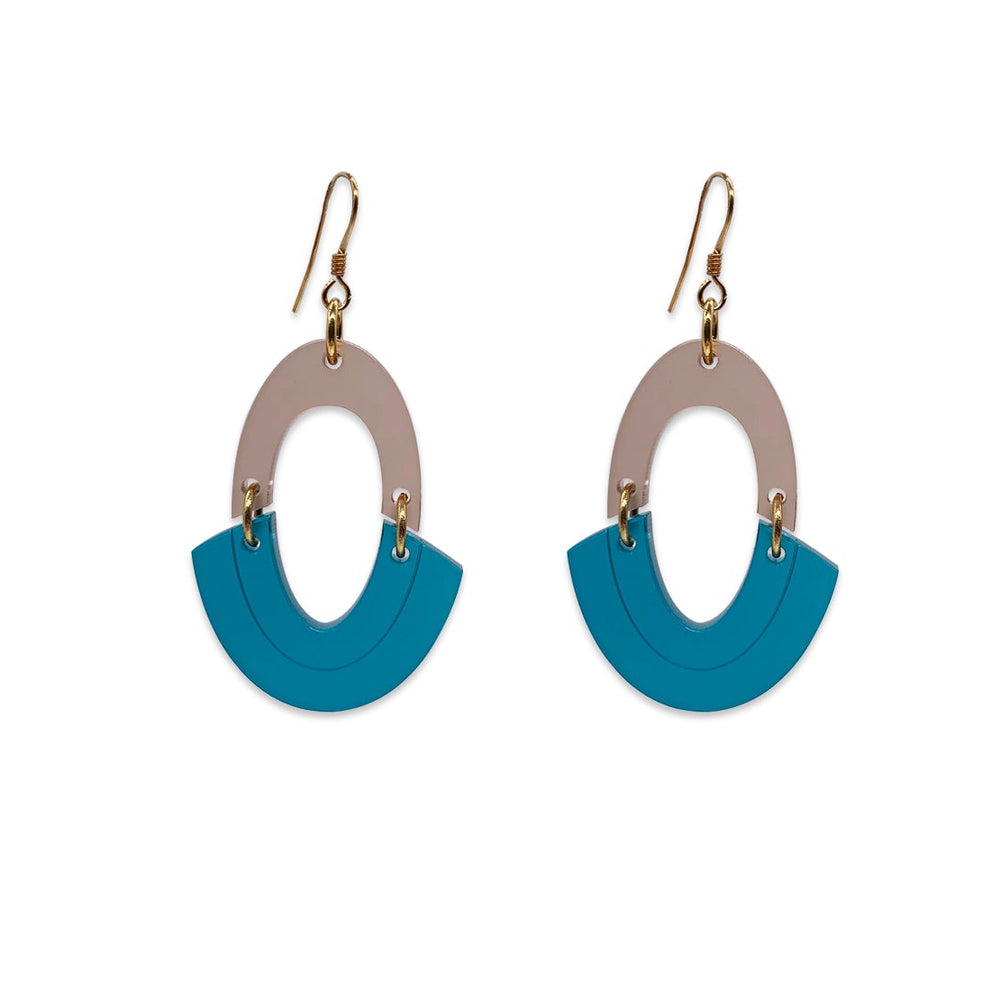 Spheres Earrings - Champagne & Azure