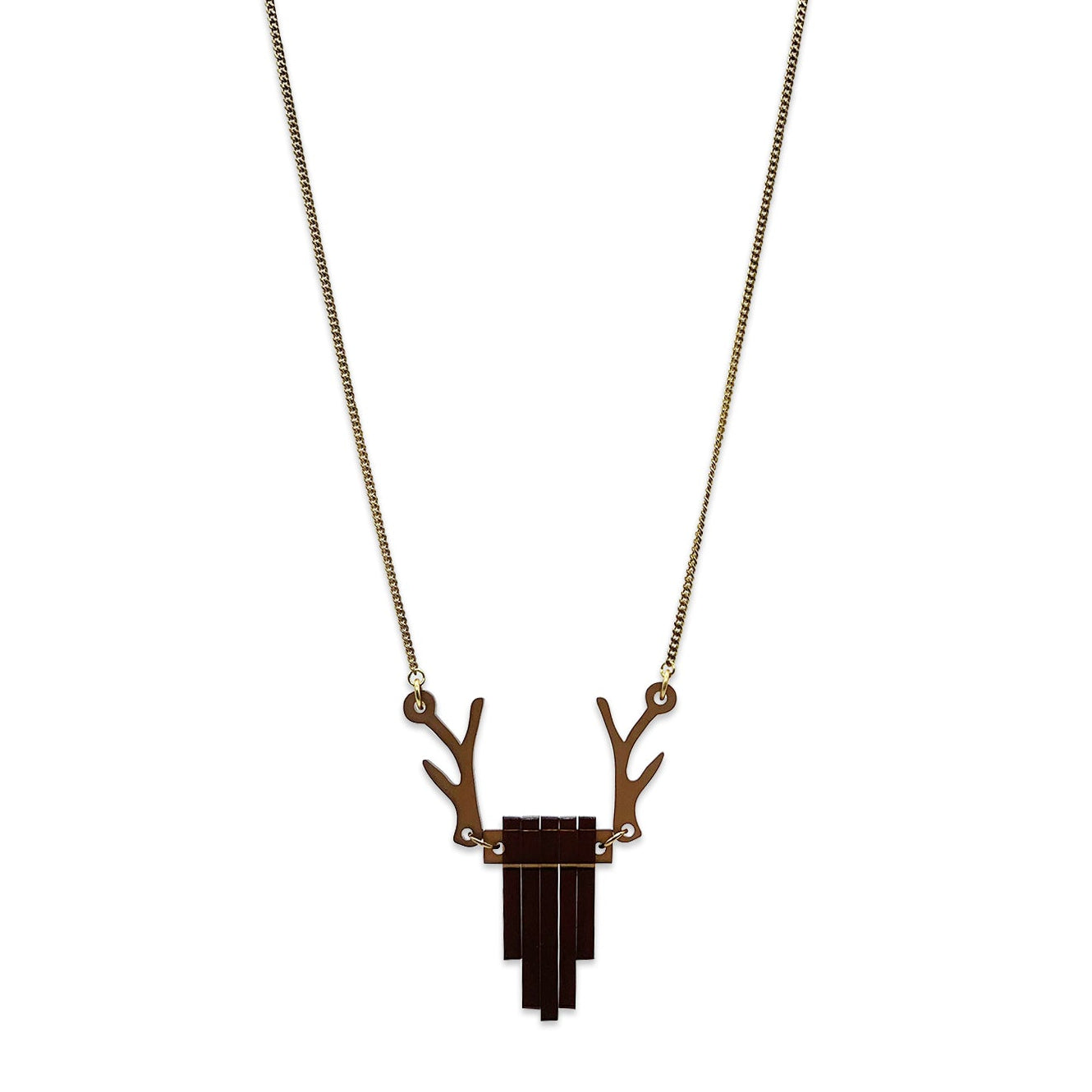 The Stag Necklace - Brown