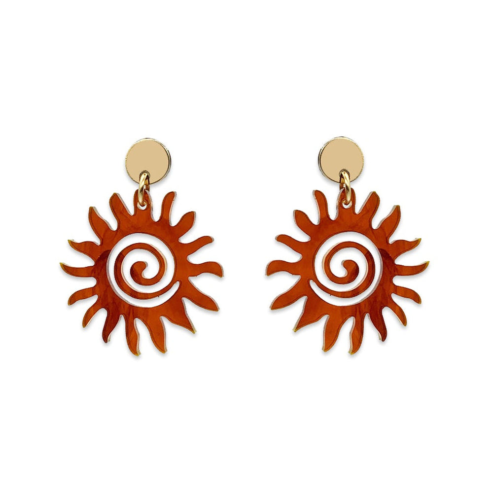 Sun Earrings - Tortoiseshell