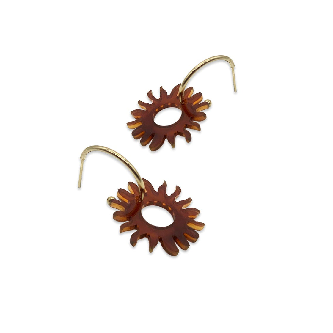Sun Hoop Earrings - Tortoiseshell