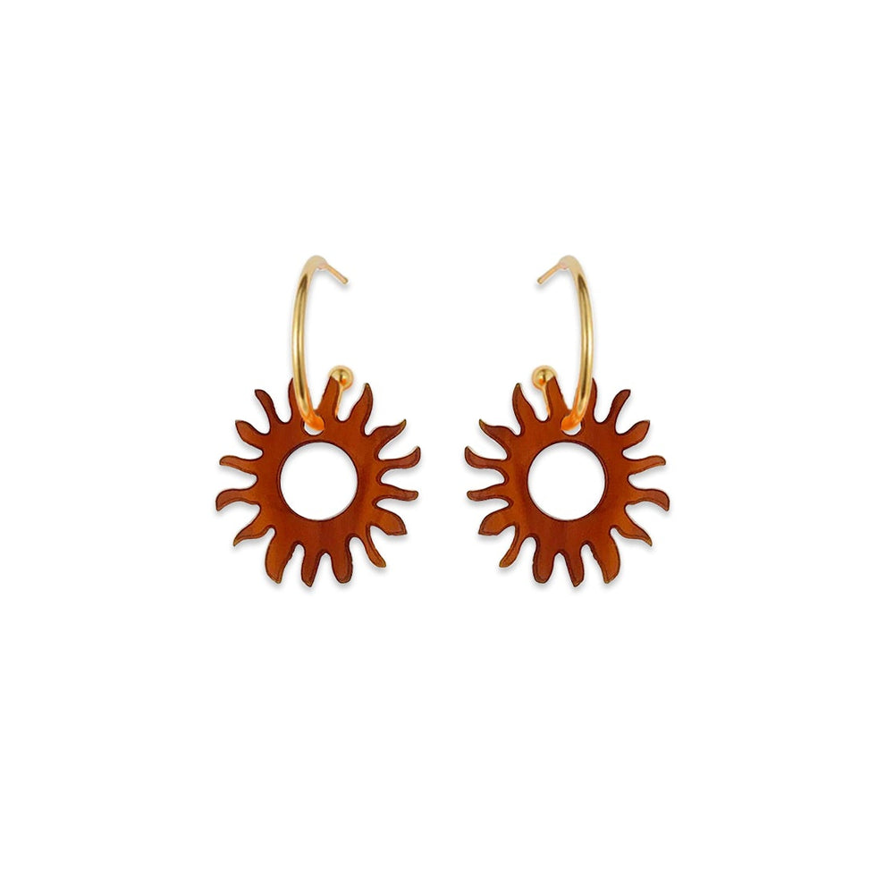 Sun Hoop Earrings - Tortoiseshell