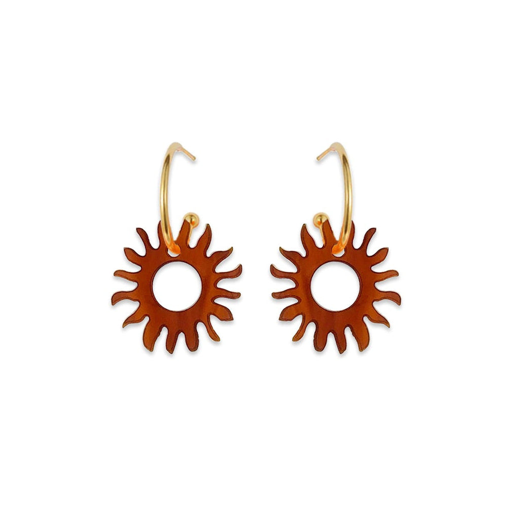 Sun Hoop Earrings - Tortoiseshell