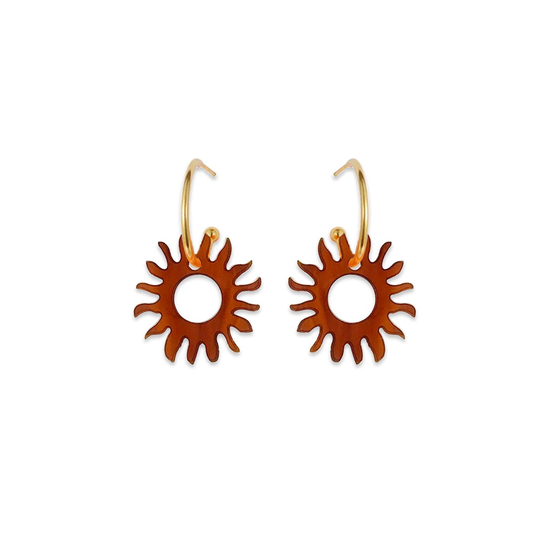 Sun Hoop Earrings - Tortoiseshell