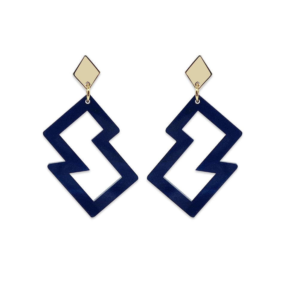 Zoop Earrings - Navy Blue Pearl