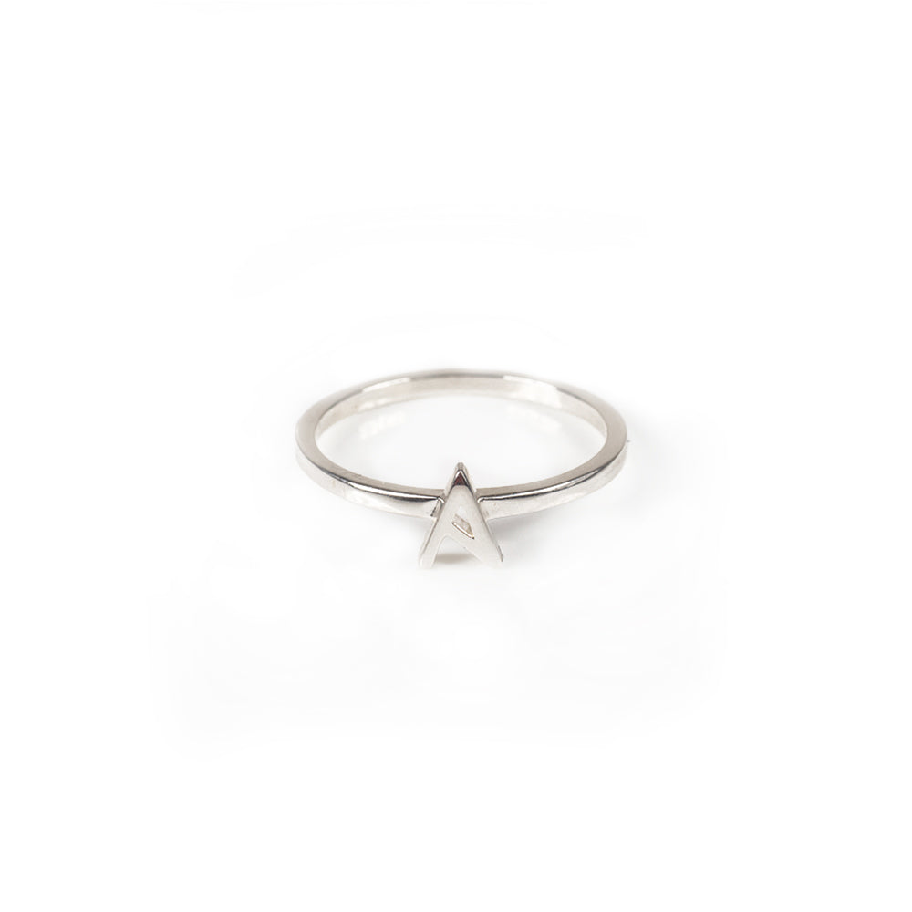 Alphabet Stacker Ring - Silver