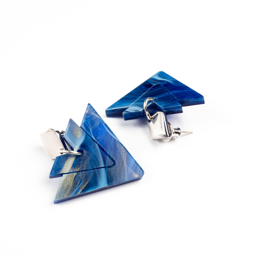 Toolally Earrings Arrow Drops Inky Blue