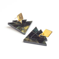 Toolally Earrings Arrow Drops Inky Teal