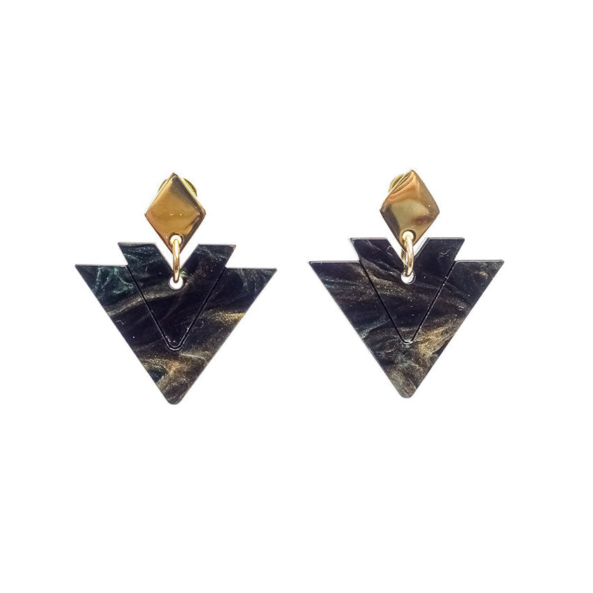 Toolally Earrings Arrow Drops Inky Teal