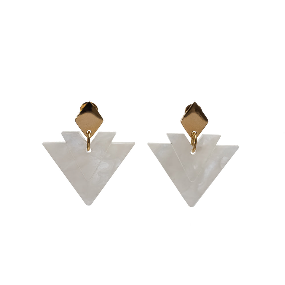 Toolally Earrings Arrow Drops Inky White