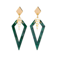 Toolally Earrings - Arrowheads - Emerald Pearl