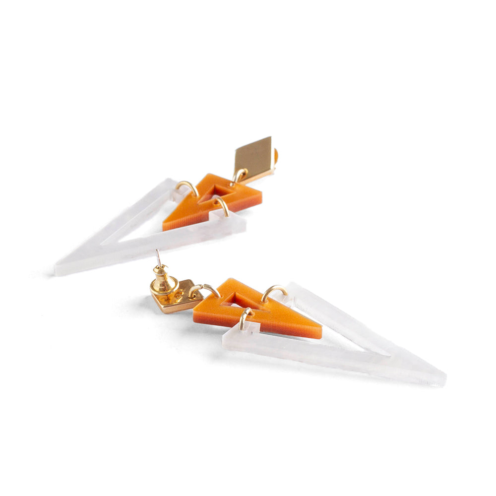 Toolally Earring Arrows Gold and Mother of pearl