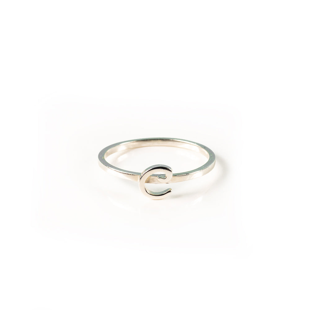 Alphabet Stacker Ring - Silver