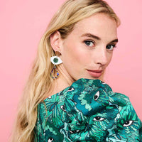 Toolally Eye Motif Drop - Blue Earrings