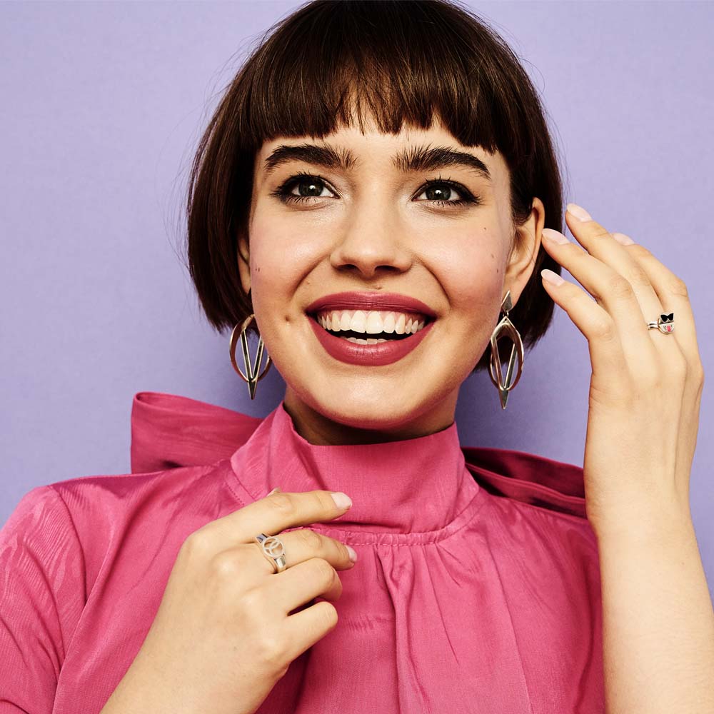 Toolally Earrings Crescent Hoops Silver