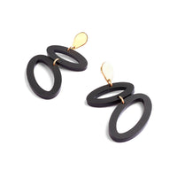 Toolally Earrings Ellipses Black and Gold