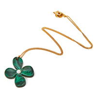 Toolally Emerald Daisy Pendant Necklace