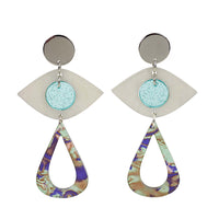 Toolally Eye Motif Drops Blue Earrings
