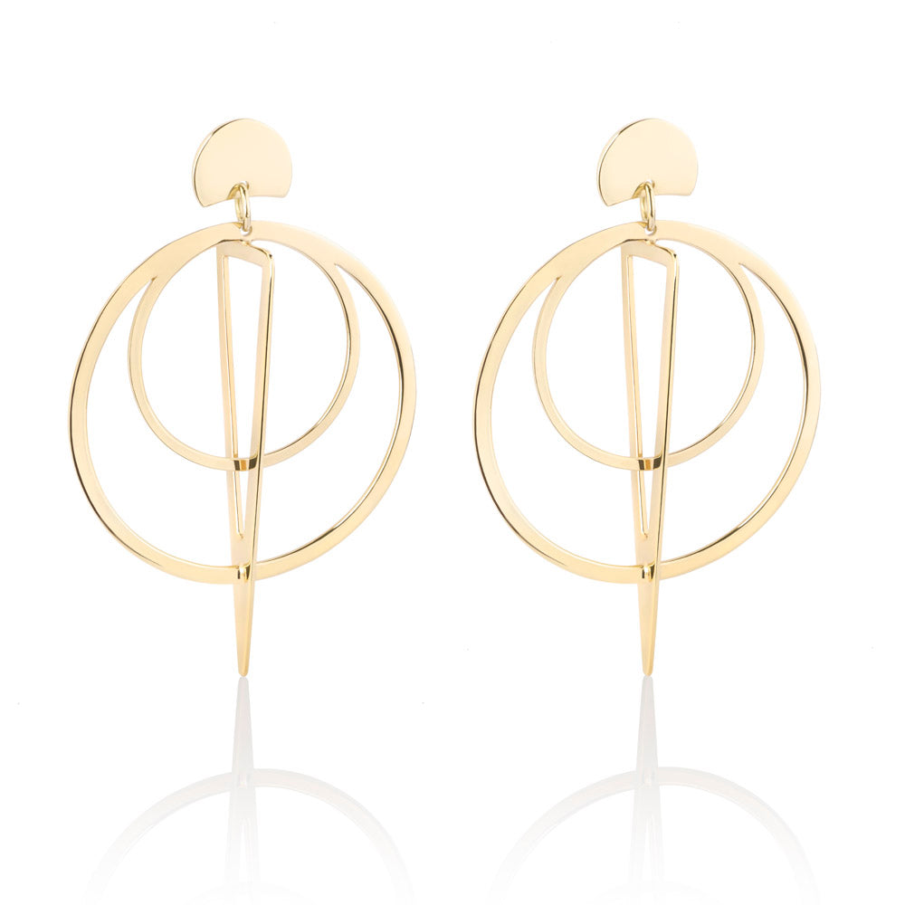 Toolally Gold Sundial Earrings