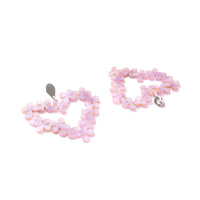 Toolally Earrings Hearts in Flowers Lilac Pearl