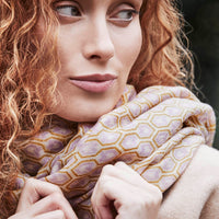 Toolally Cashmere Scarf - Houndstooth - Lillac
