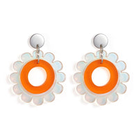 Toolally Sunflower Earrings - Iridescent & orange