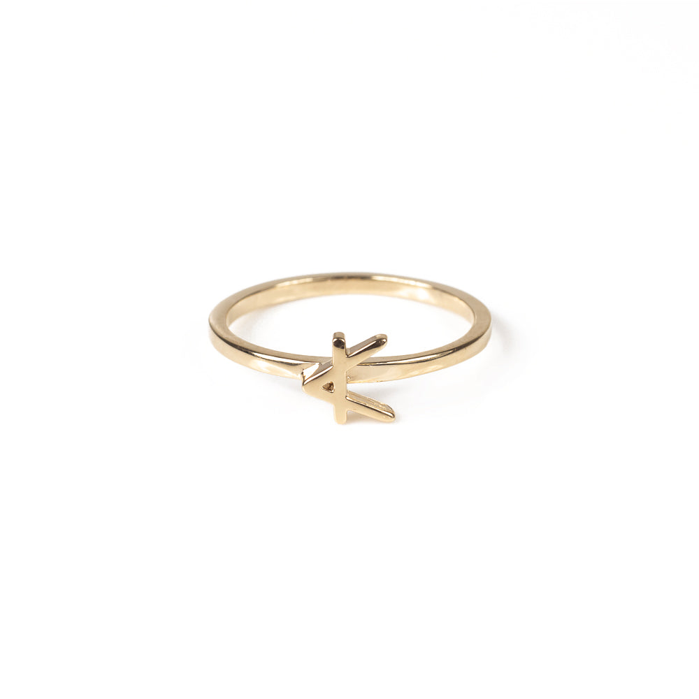 Alphabet Stacker Ring - Gold