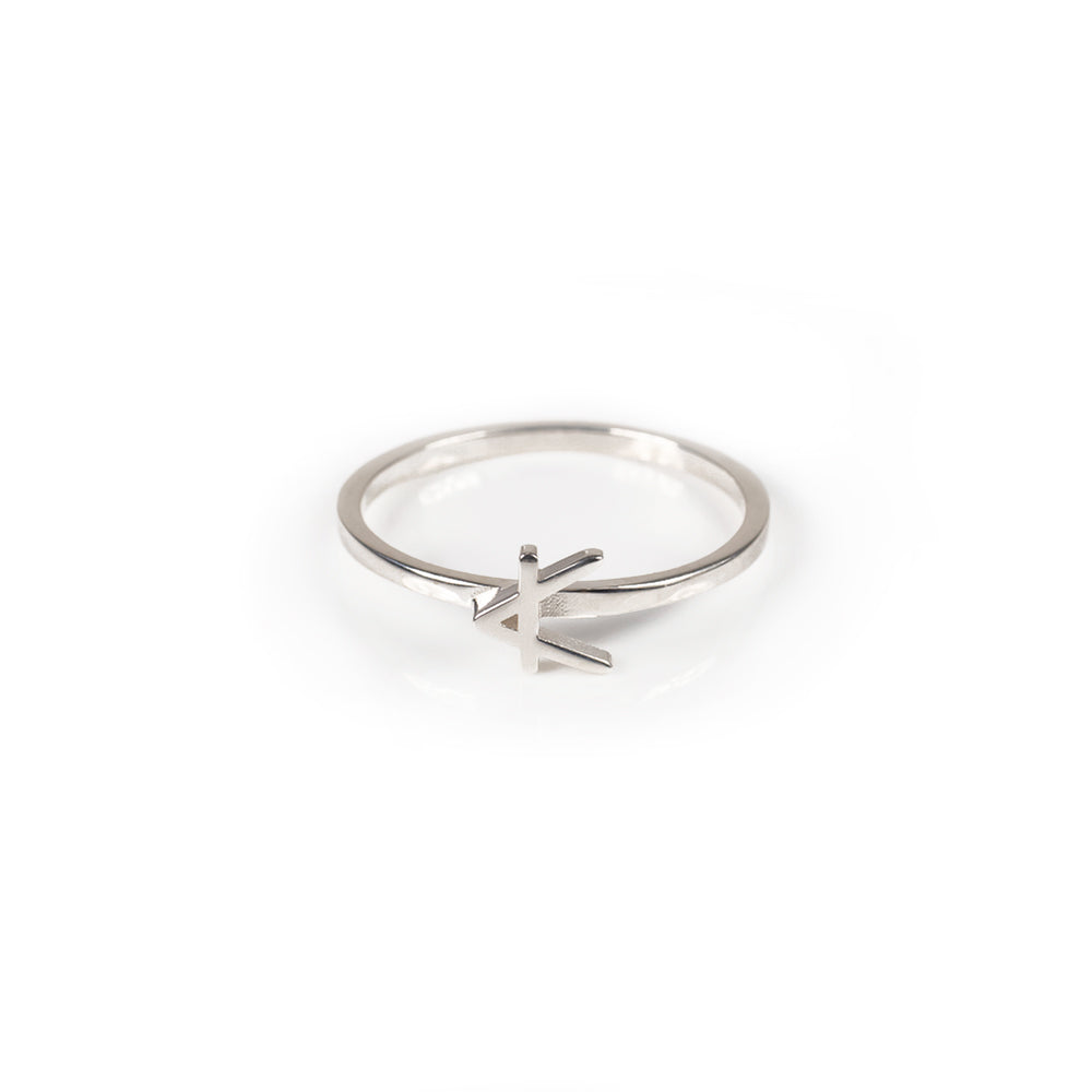 Alphabet Stacker Ring - Silver