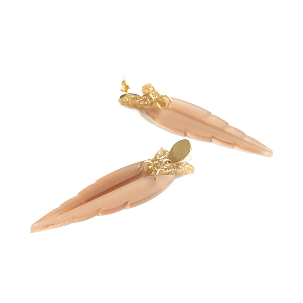 Toolally Earrings Kingfishers Champagne Glitter