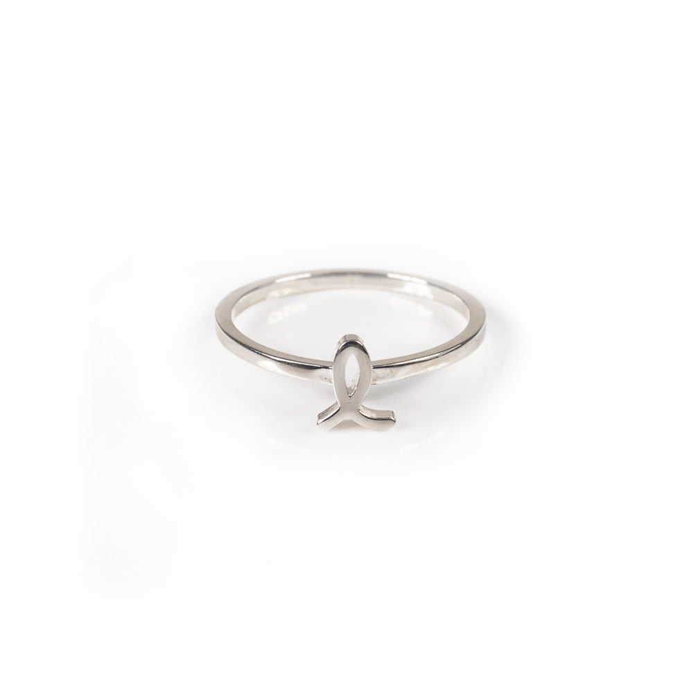 Alphabet Stacker Ring - Silver