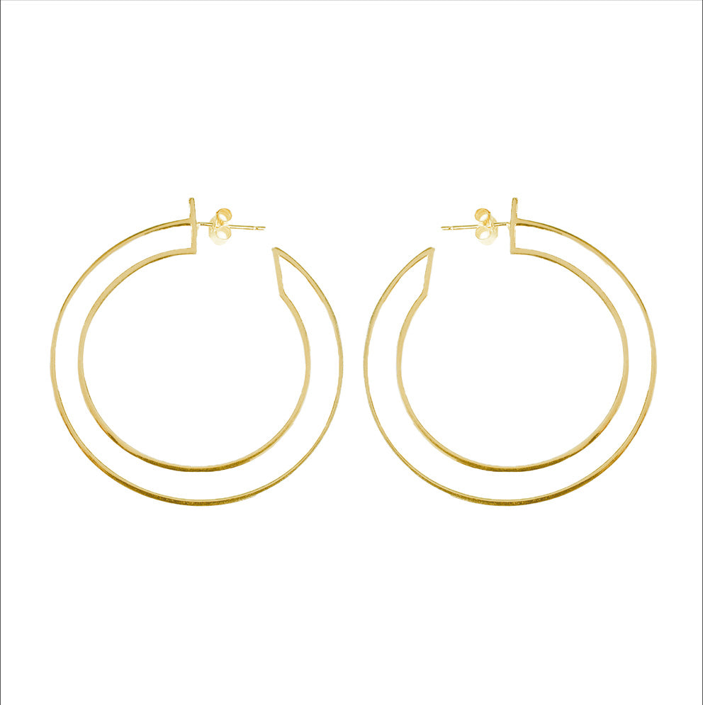 Large Gold Double Hoops - Toolally Earrings