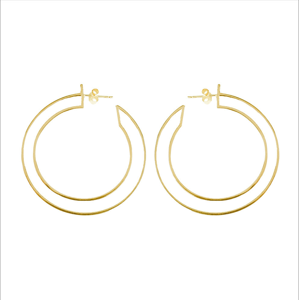 Large Gold Double Hoops - Toolally Earrings