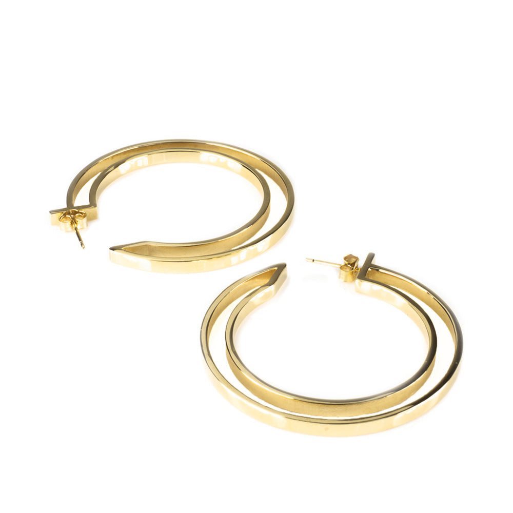 Large Gold Double Hoops - Toolally Earrings