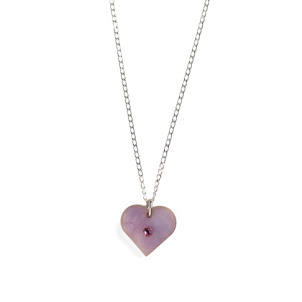 Toolally Lilac Heart Pendant Necklace