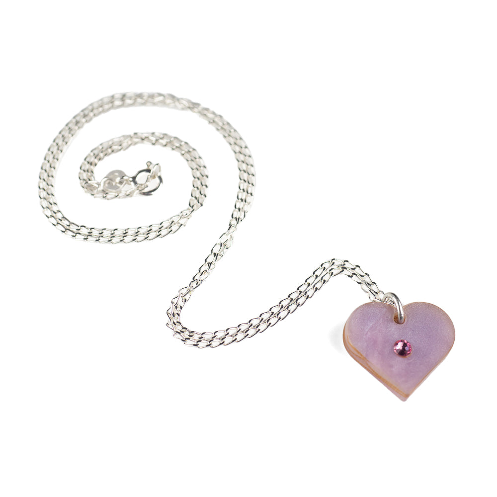 Toolally Lilac Heart Pendant Necklace
