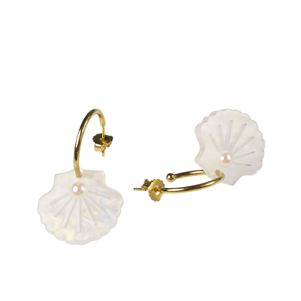 Toolally Shell Hoop Earrings Mother of Pearl