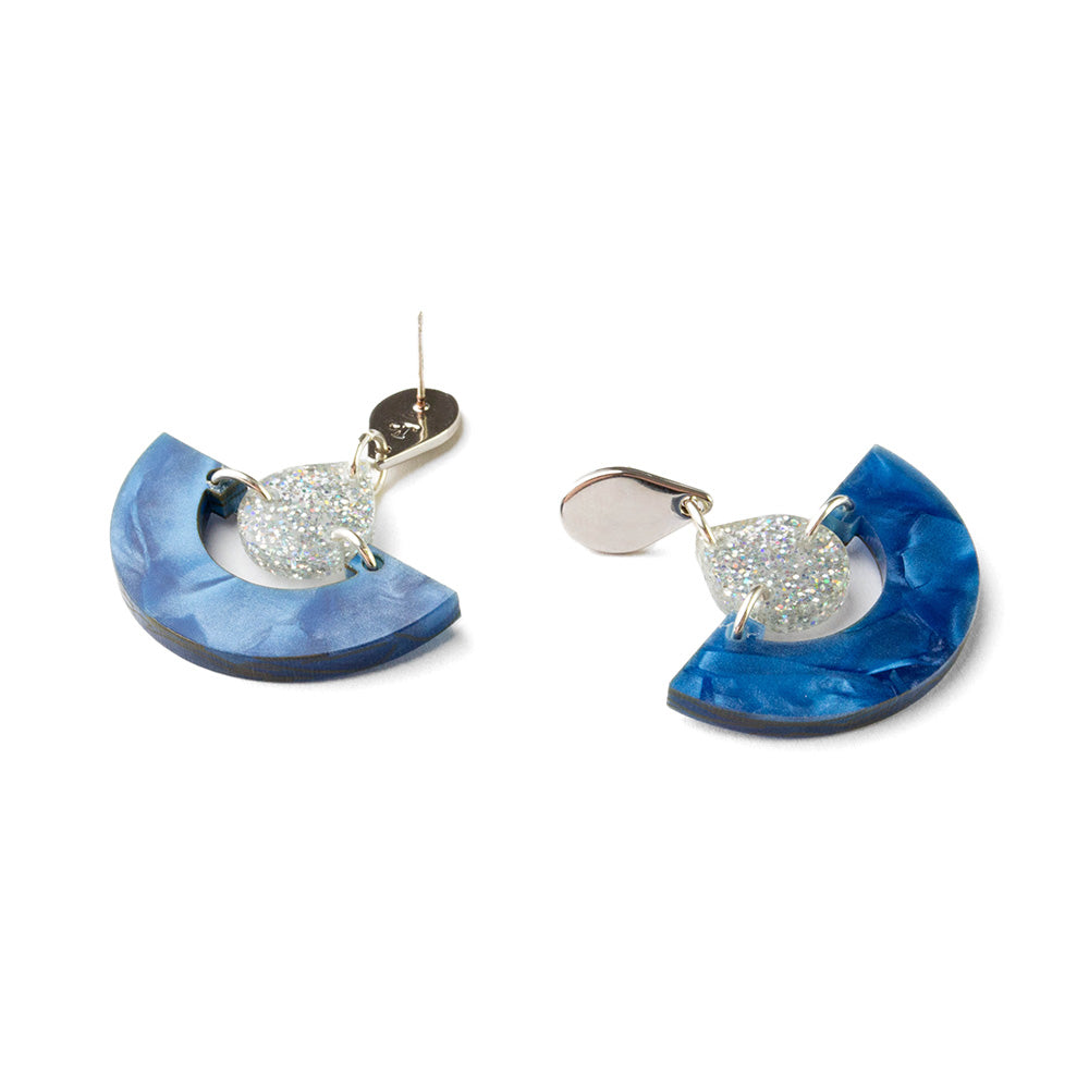 Toolally Earrings Mini Fans Blue