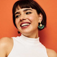 Toolally Mini Fans Earrings Emerald Green
