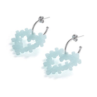 Toolally Mini Hearts in Flowers Earrings - Island Blue