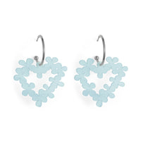 Toolally Mini Hearts in Flowers Earrings - Island Blue